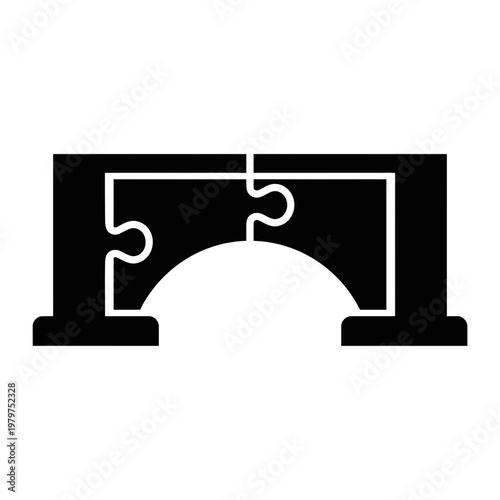 Puzzle bridge icon symbolizing connection and solutions