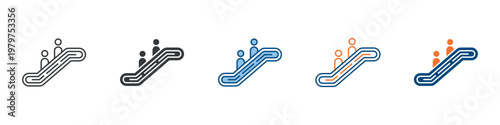 Escalator Icon Set Multiple Style Collection
