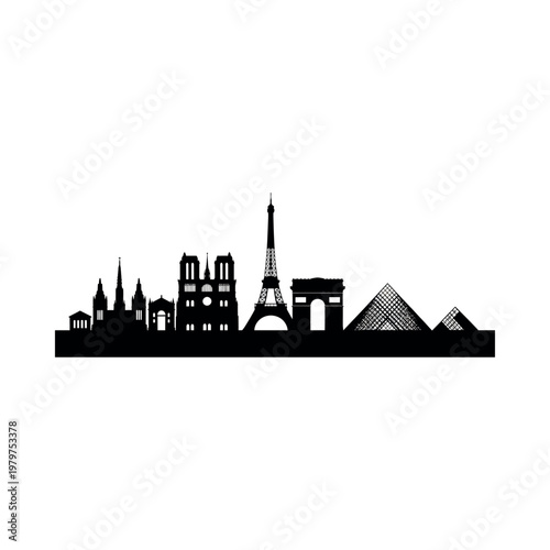 Silhouette of Famous City Landmarks Combined.