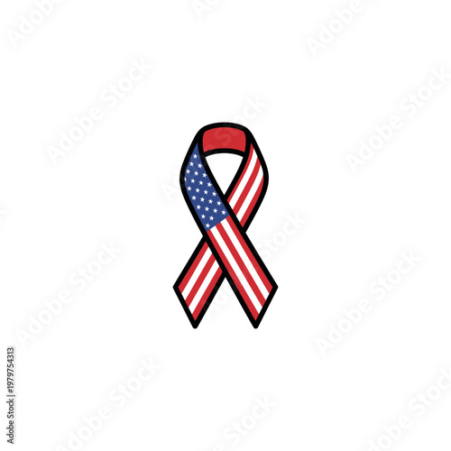 American flag ribbon symbol awareness.