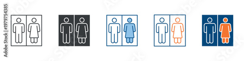 Restroom Icon Set Multiple Style Collection