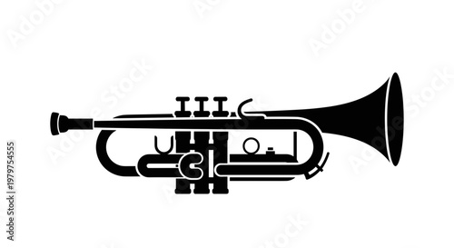 Black Trumpet Musical Instrument.