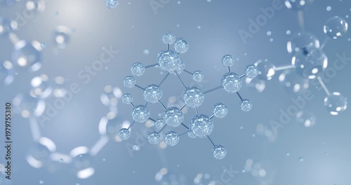 2,2,4-Trimethylpentane rotating 3D model of alkane hydrocarbon, seamless looped video
