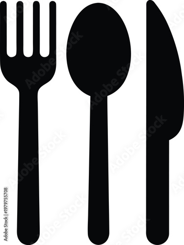 Utensils Silhouette Vector, illustration