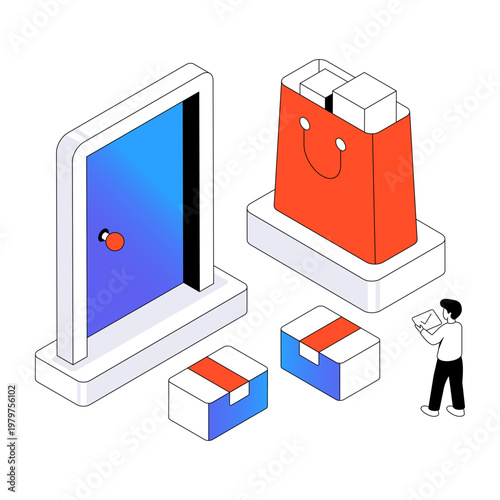 Conceptual design illustration of door delivery