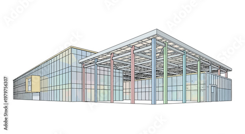 Large Industrial Building Metal Frame.