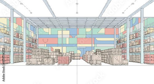 Large warehouse storage area interior.
