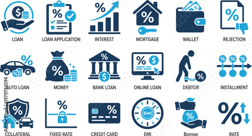 Legal Document and Contract Icons Set with Agreement, Signature, Approval, Law, Compliance, and Documentation Symbols for Business, Office, and Legal Design