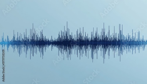 Abstract Sound Waveform Visualization in Blue Tones Representing Audio Frequencies and Data