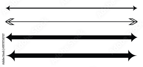Long Arrow Symbol with Modern Line Style and Forward Direction Vector Illustration.