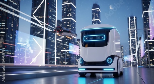 Heavy cargo trucks and delivery vans navigate busy London city traffic on a highway road vector illustration for the transport and shipping industry