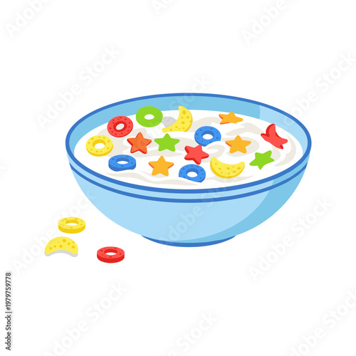 Colorful cereal in a bowl.
