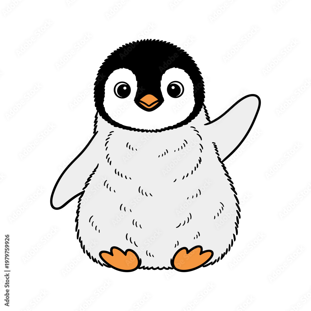 Obraz premium Cute Cartoon Penguin Character Design 1.