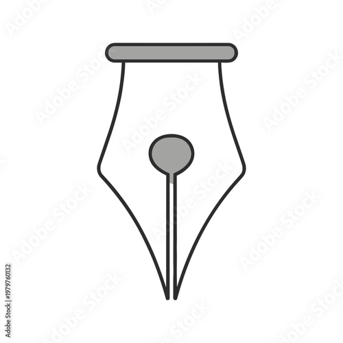 Pen nib writing instrument tip closeup.