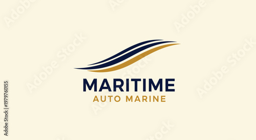 Maritime Auto Marine Logo - Elegant Wave Design for Transportation and Marine Services.