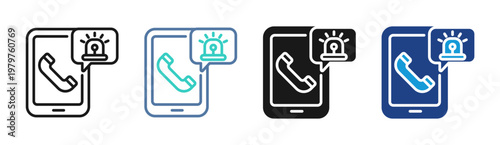 Emergency Call icon set multiple style collection