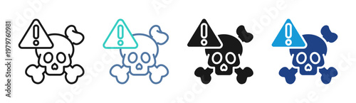 Toxic Hazard icon set multiple style collection