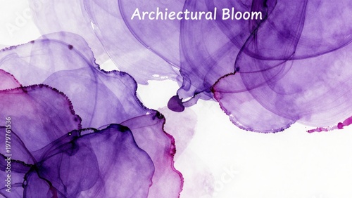 Abstract Watercolor Ink Composition in Shades of Purple and Pink with Gentle Fluid Movement