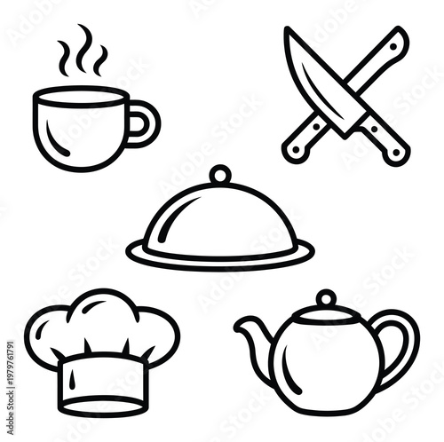 Kitchen Utensils and Symbols Vector Illustration