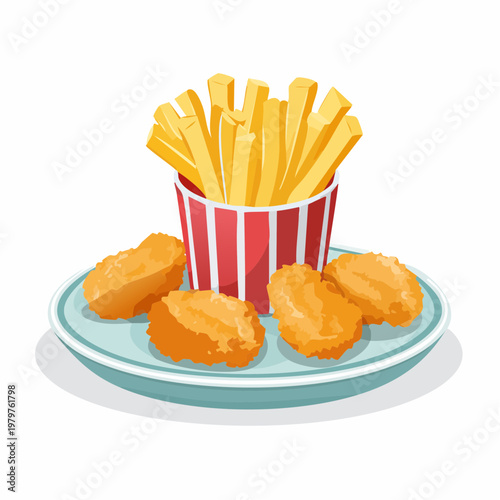 Hähnchen Nuggets mit Pommes