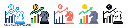Investment Strategy Icon Sheet Multiple Style Collection 