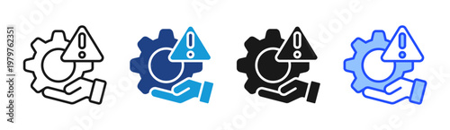 Risk Assessment icon set multiple style collection