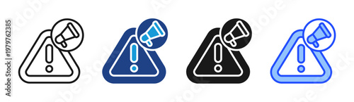 Fotografie Megaphone Alert icon set multiple style collection