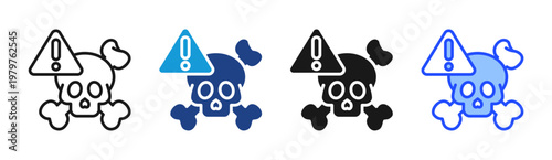 Toxic Hazard icon set multiple style collection
