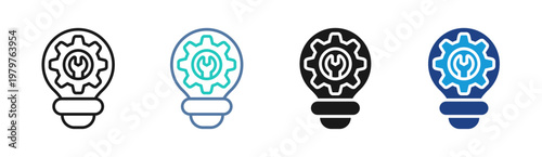 Engineering Idea icon set multiple style collection