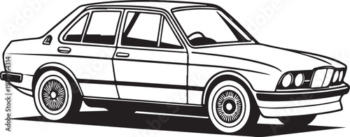 Vintage retro car vector illustration of a classic black automobile vehicle isolated on white for old transport design