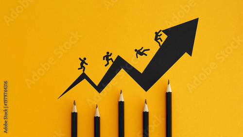 Принти на полотні Market volatility and financial risk concept, competition and uncertainty in bus