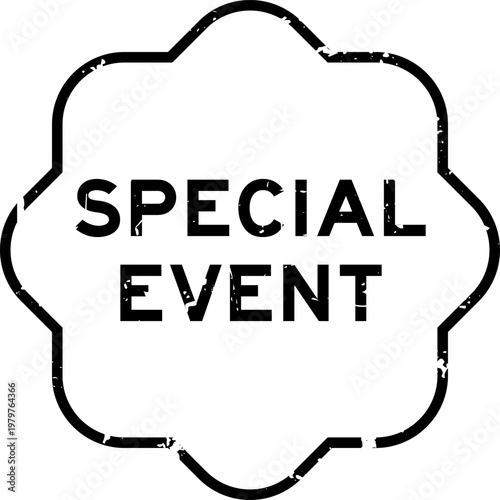 Grunge black special event word rubber seal stamp on white background