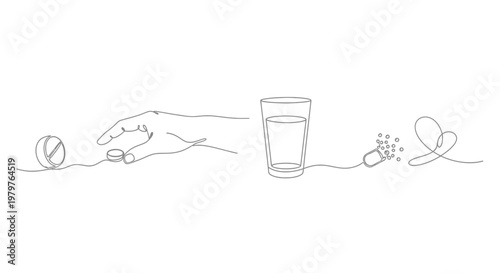 Hand holding a single white pill.