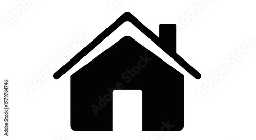 Simple black house icon on a white background