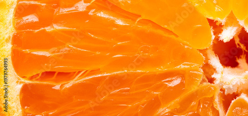 Εκτύπωση καμβά Macro shot of fresh orange pulp texture background,Extreme close-up macro photography of fresh juicy orange fruit pulp
