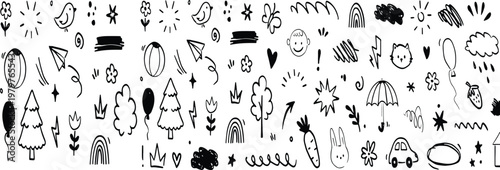 Abstract black and white brushstrokes a chaotic yet harmonious visual texture