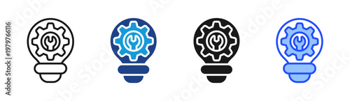 Engineering Idea icon set multiple style collection
