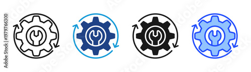 System Maintenance icon set multiple style collection