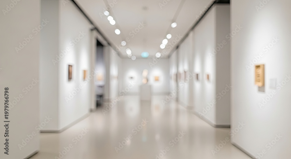 Obraz premium Modern Art Gallery Interior with White Walls.