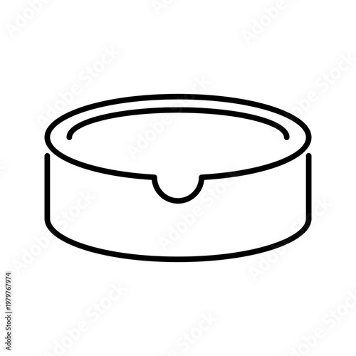 Ash tray icon. Lifestyle and smoking line symbol. Black and white.