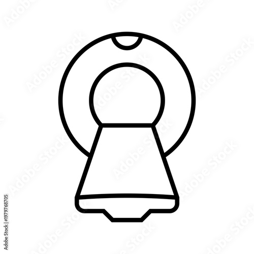 Mri scan icon. Healthcare and radiology line symbol. Black and white.
