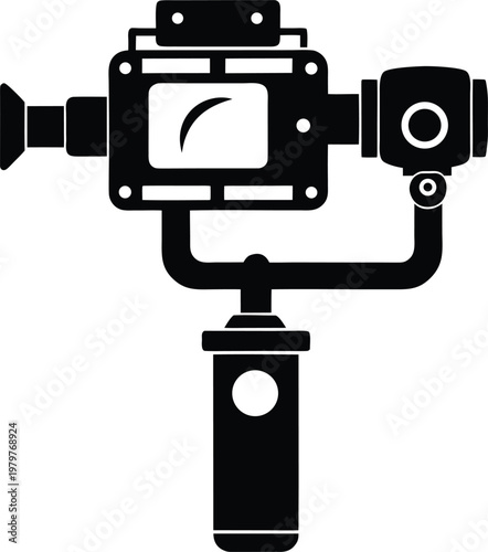 The advanced outdoor surveillance camera mounted on a telescopic pole for enhanced monitoring Vector, illustration