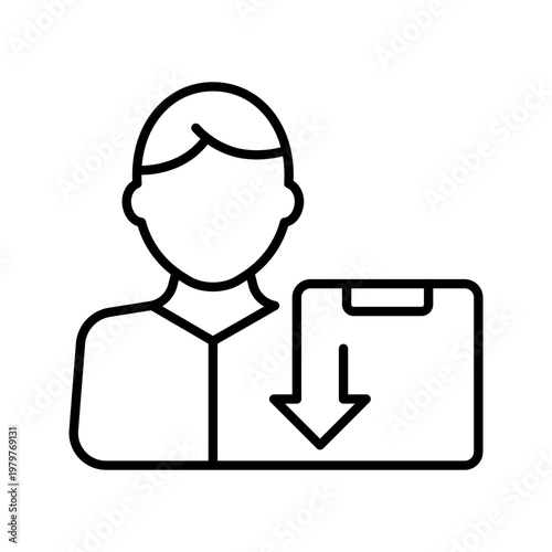 Weight loss icon. Healthcare and weight loss line symbol. Black and white.