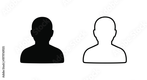 Two human head icons one dark and one light a striking silhouette