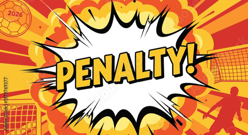 Penalty Kick Football Explosion Comic Style