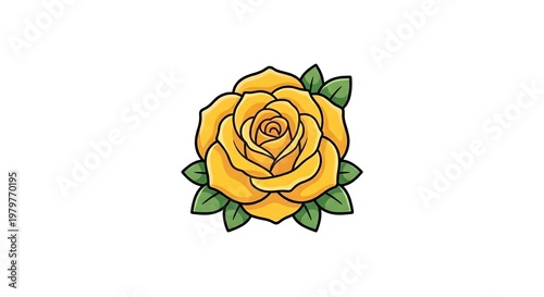 Bright Yellow Rose Floral Design for Greeting Cards