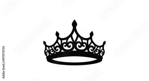 Elegant royal crown design in a striking black silhouette