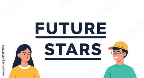 Future stars, young adults, cartoon people, illustration, vector graphics