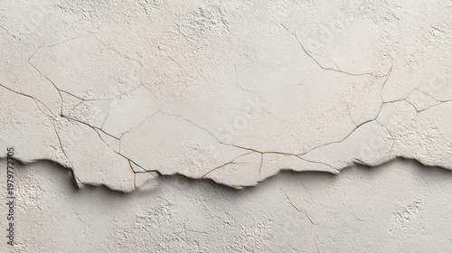 Cracked White Wall Texture with Rough Surface and Aged Appearance for Background, Wallpaper, and Design Elements in Interior Spaces