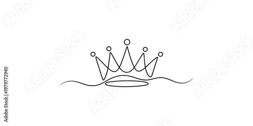 A simple line drawing of a crown with a wavy line underneath on white background